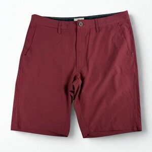 7Diamonds Performance Shorts Mens 33 Red Casual Golf Chino Stretch